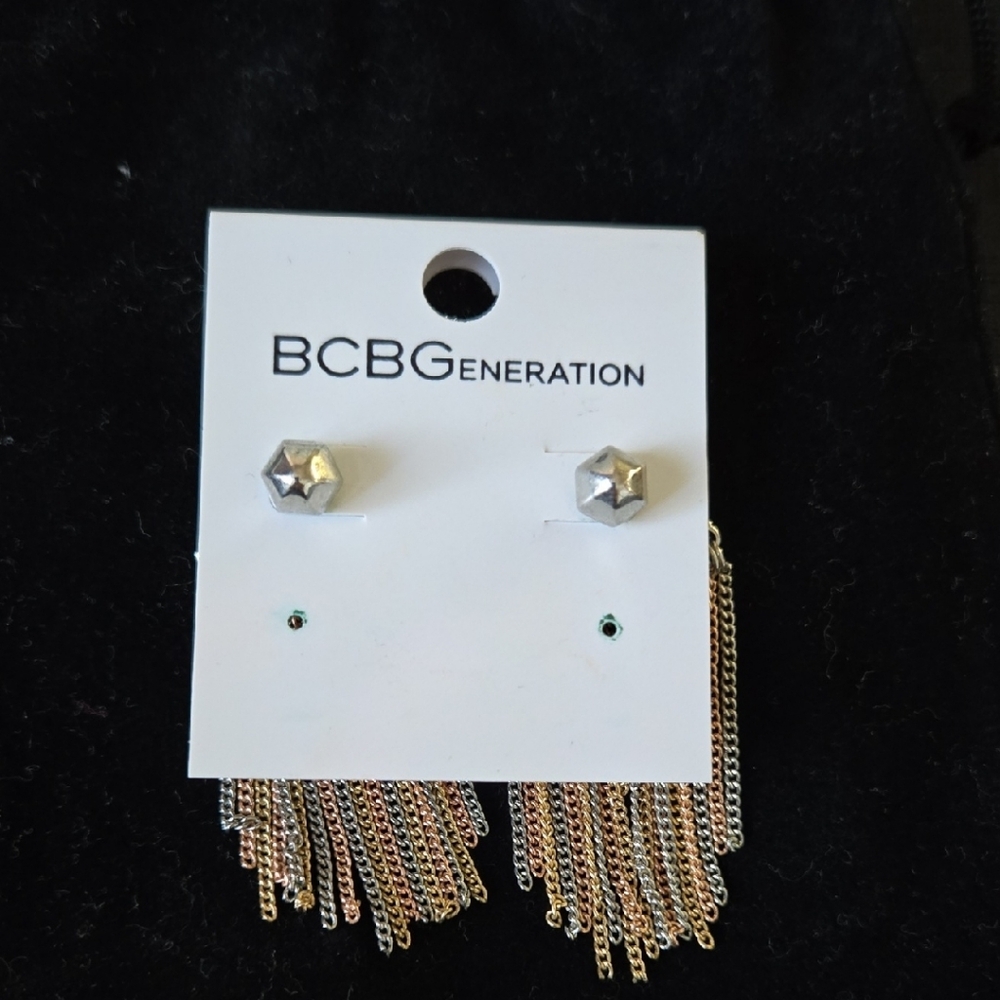 BCBGeneration Gold and Silver Dangle Earrings
